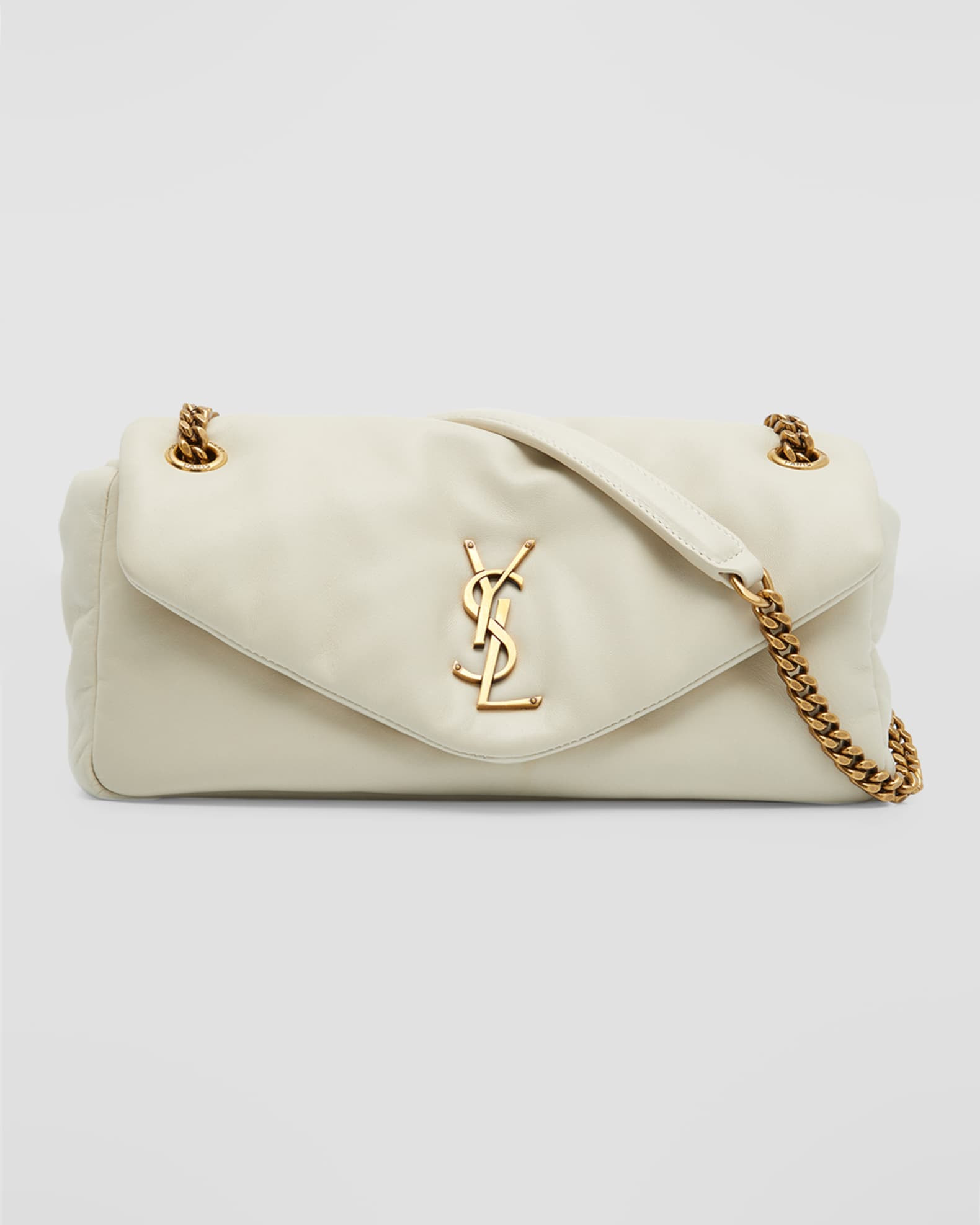 Saint Laurent Calypso Small YSL Shoulder Bag in Smooth Padded Leather | Neiman Marcus