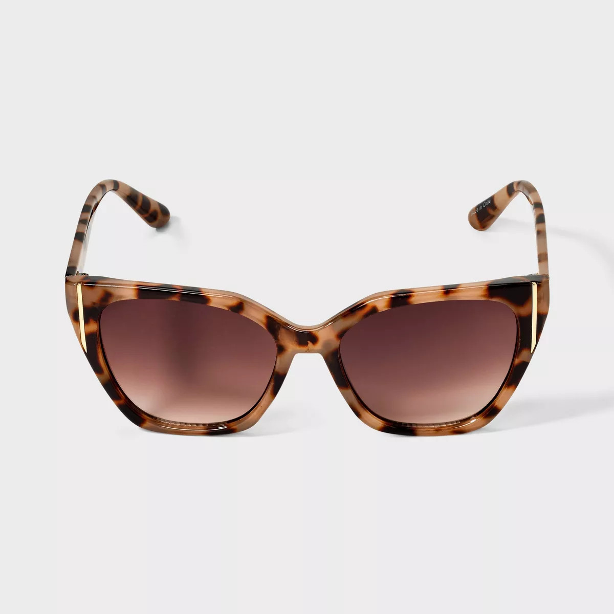 Women's Cateye with Metal Striped Sunglasses - A New Day™ Beige | Target