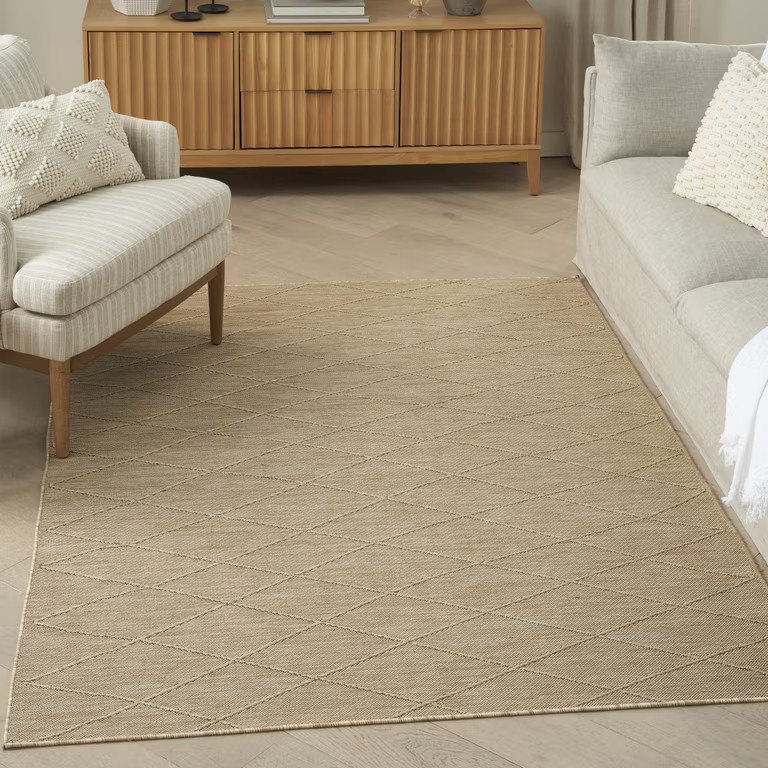 Nourison Washable Solutions Indoor/Outdoor Natural 7' x 10' Area Rug (7x10) | Walmart (US)