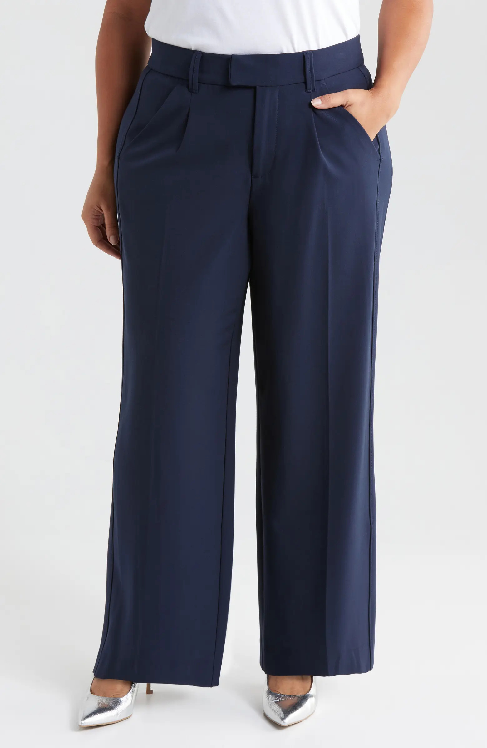 'Ab'Solution Skyrise Pleated Wide Leg Pants | Nordstrom