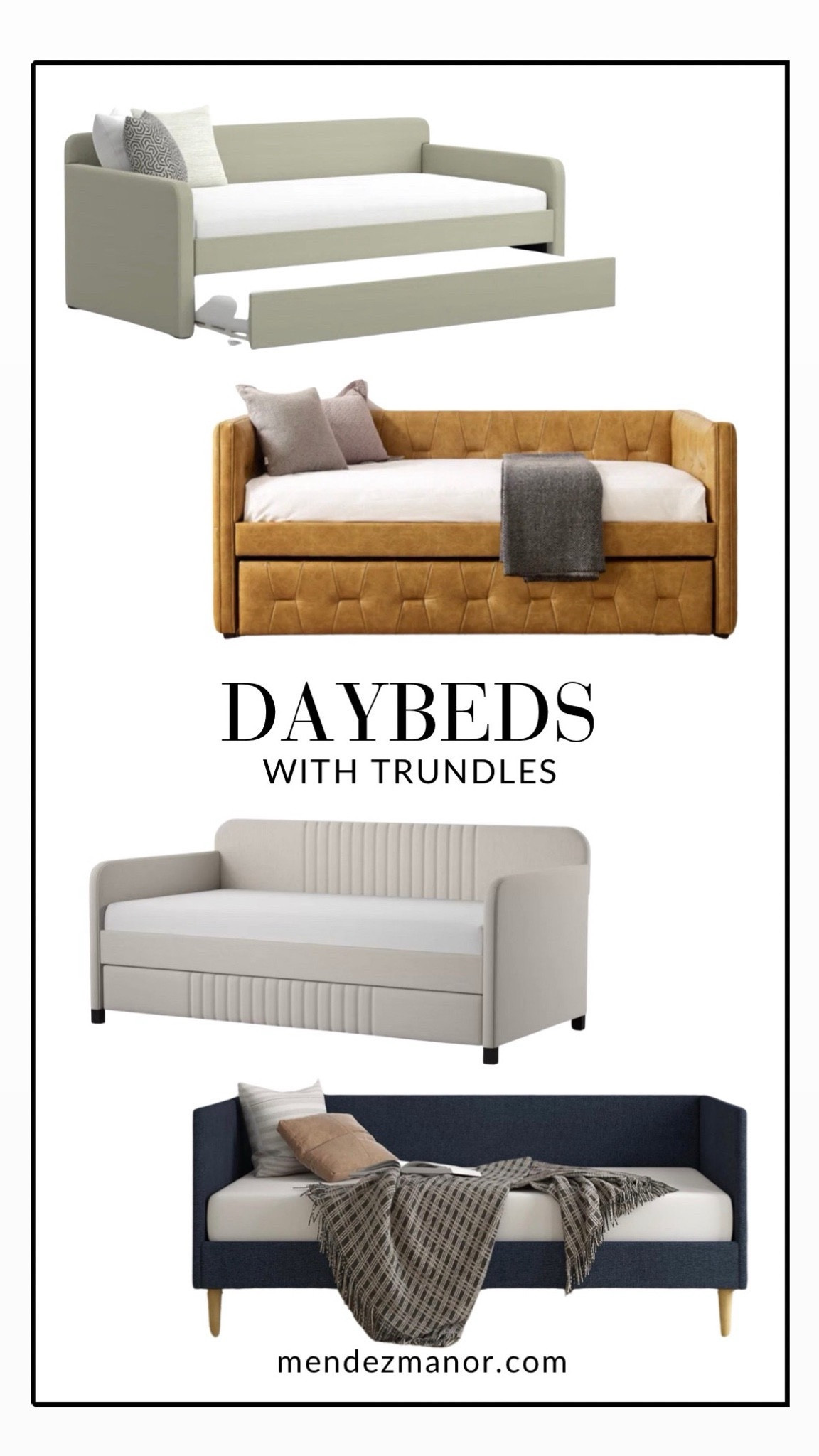 These day beds are perfect for kids rooms, guest rooms and home office spaces! A day bed with pull out trundle can give you that extra sleeping space for overnight guests. 

#LTKHome #LTKFamily #LTKSaleAlert