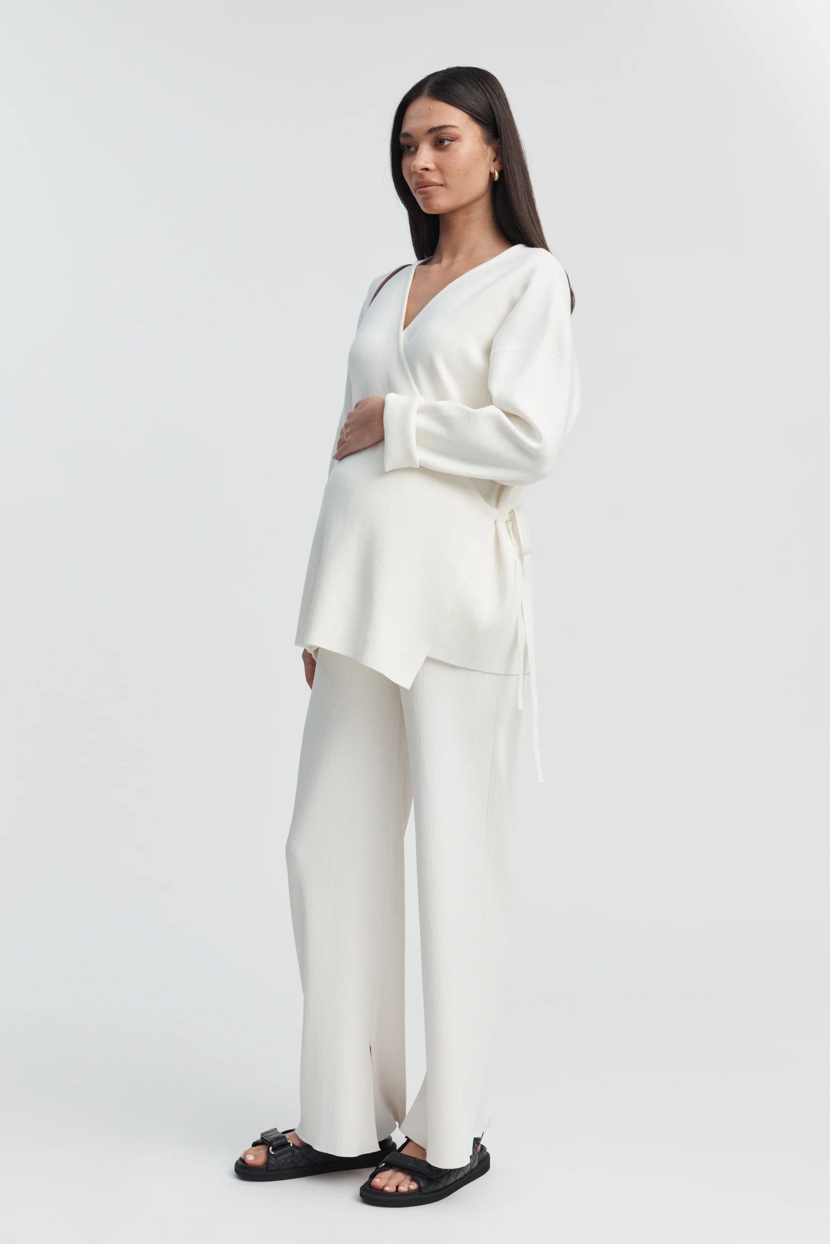 Wrap Tie Knit (Ivory) | Legoe Heritage Maternity APAC