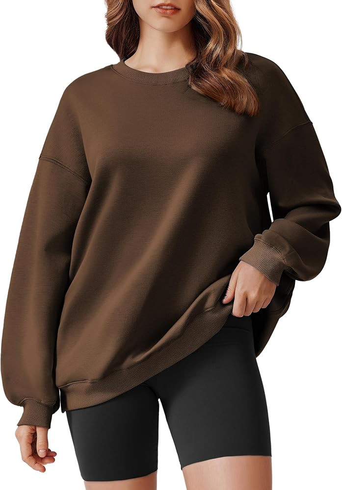 PINSPARK Sweatshirt for Women Oversized 2024 Fall Outfit Long Sleeve Y2K Pullover Top Crewneck Sw... | Amazon (US)
