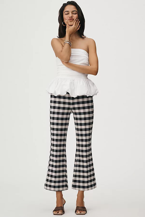 The Margot Kick-Flare Cropped Pants by Maeve: Gingham Edition | Anthropologie (US)