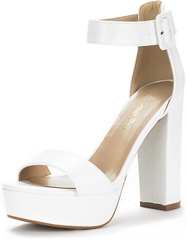 DREAM PAIRS Women's Hi-Lo High Heel Platform Pump Sandals | Amazon (US)