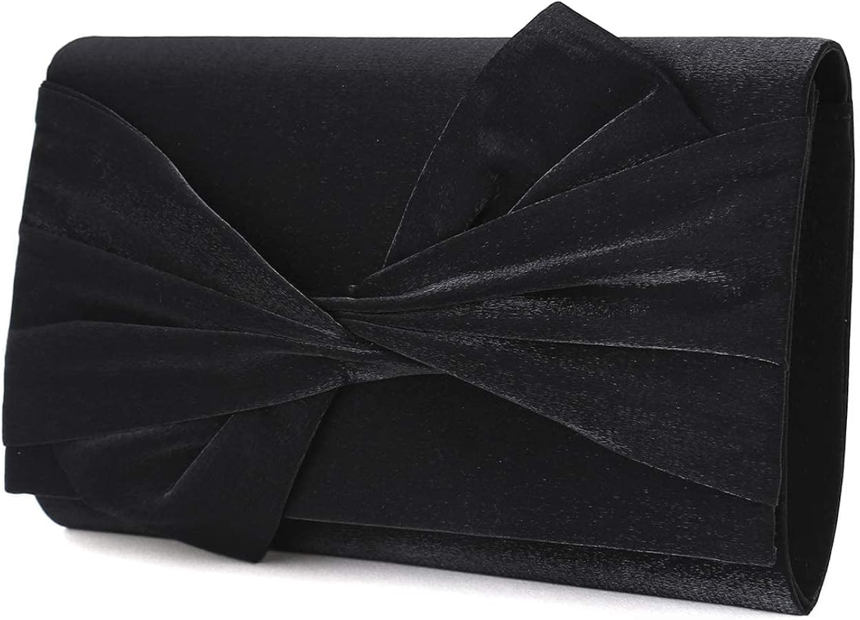 Satin Evening Bag Bow Flap Clutch Purse for Women Formal Party/Prom/Wedding… | Amazon (US)