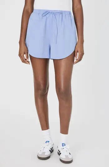 French Connection Alexis Cotton Drawstring Shorts in Oxford Blue at Nordstrom Rack, Size Small | Nordstrom Rack