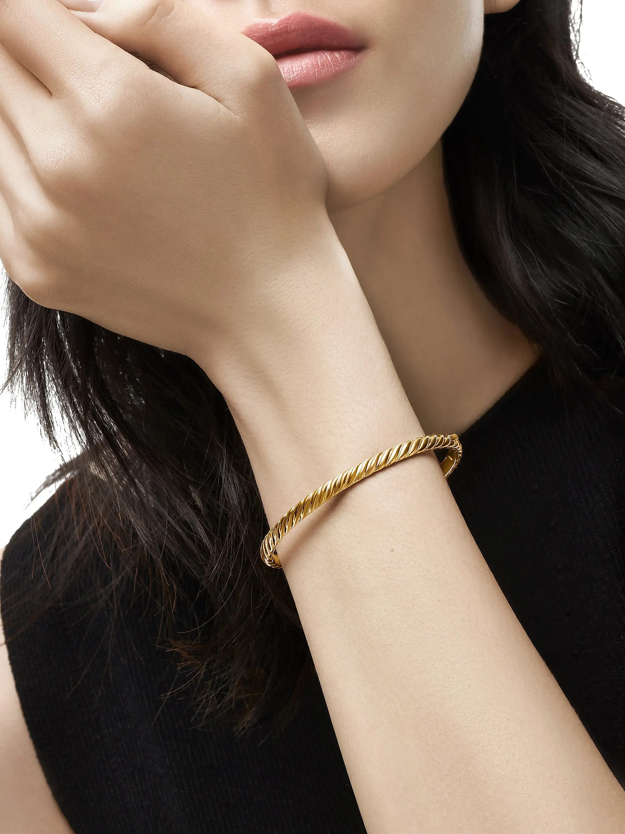 Sculpted Cable Bangle Bracelet in 18K Yellow Gold | Saks Fifth Avenue