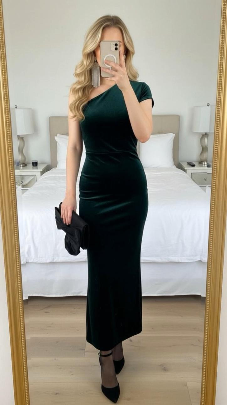 Green velvet off-the-shoulder dress 💚✨ perfect winter holiday dress, Christmas party outfit, holiday wedding guest dress, winter wedding outfit, formal holiday look, elegant evening dress, velvet party dress, off the shoulder formal dress, classy winter gown, festive holiday style, timeless green dress that looks luxe and photographs beautifully. If you have winter events coming up… save this one 🤍

#holidaydress #winterwedding #velvetdress

#LTKHoliday #LTKgrwm #LTKOver40