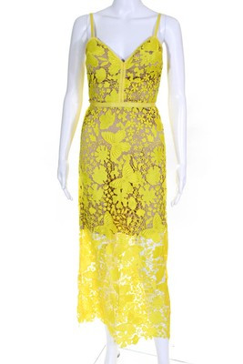 CATHERINE DEANE Womens Sleeveless Lace Peony Dress Yellow Size 0 13486580 | eBay US