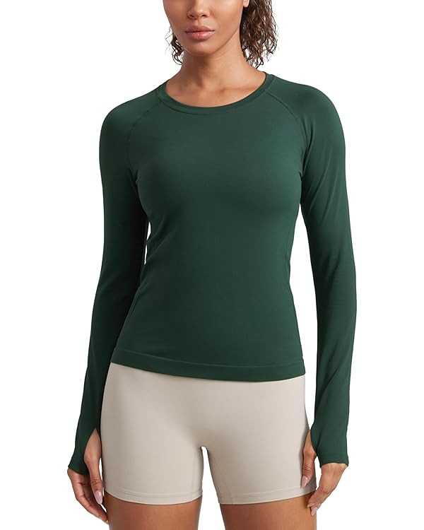 Thumbhole Long Sleeves Seamless Shirts by CRZ YOGA | Amazon (US)