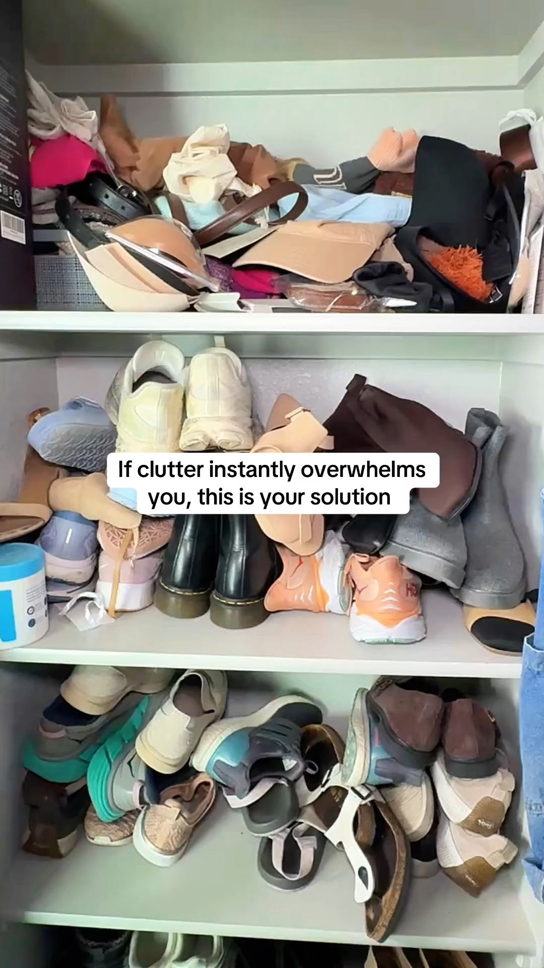 👟 If your shoes stress you out because they look like this, this is how I finally solved the problem and kept everything organized 

 #LTKU #LTKHome #LTKFindsUnder100