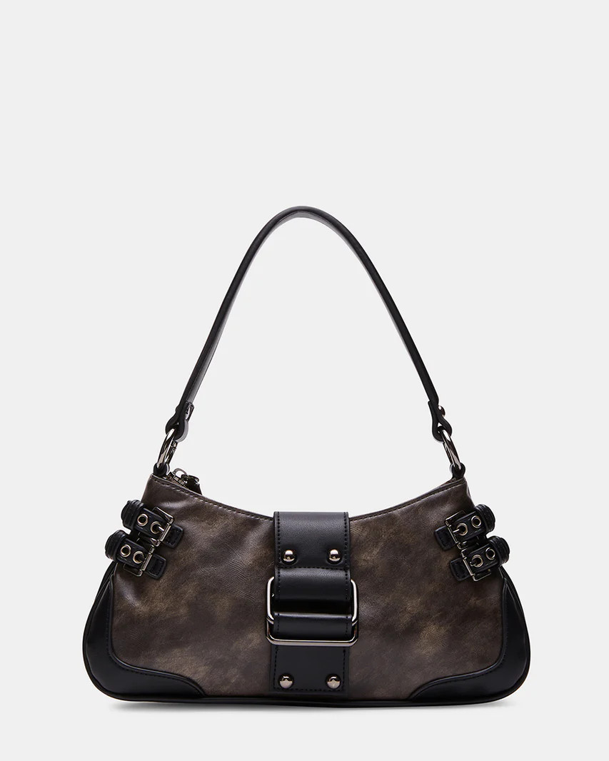 NICO BAG Brown Distressed Shoulder Bag | Women's Handbags | Steve Madden (US)