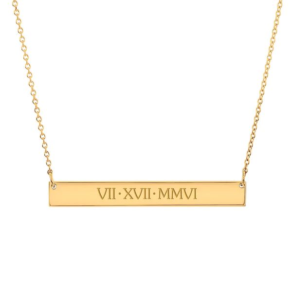 Gold Skinny Bar Necklace - Uppercase | Tiny Tags