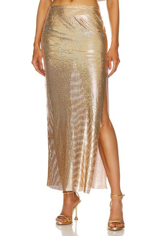 Lovers and Friends Sascha Maxi Skirt in Gold from Revolve.com | Revolve Clothing (Global)