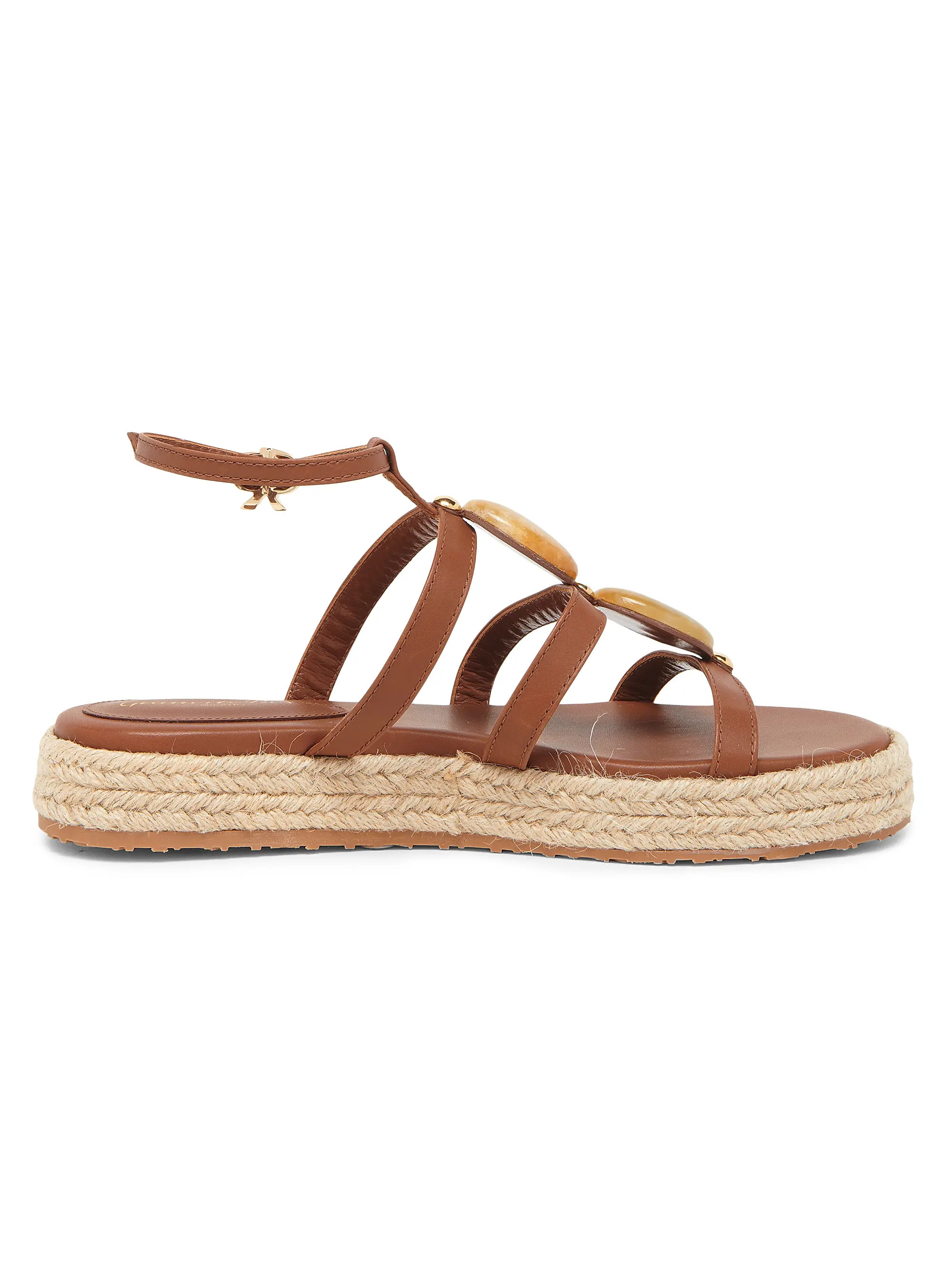Corda 25MM Embellished Leather Platform Sandals | Saks Fifth Avenue