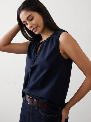 Gathered-Neck Top | Banana Republic Factory