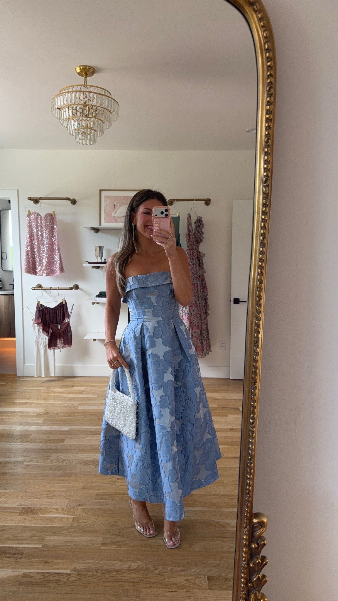 strapless blue floral pleated midi summer wedding formal event dress 💐💍

Electric picks code: emerson20
Dress the population code: emerson15
Lulus code: emerson20 (first purchase only)

i'm 5'4" & wear a small/2:
• sized down to extra small

summer wedding guest dresses, wedding guest dresses, cocktail dresses, semi-formal dresses, black tie wedding guest dresses, destination wedding guest dresses, garden party dresses, wedding guest outfit ideas

#LTKgrwm #LTKSeasonal #LTKWedding