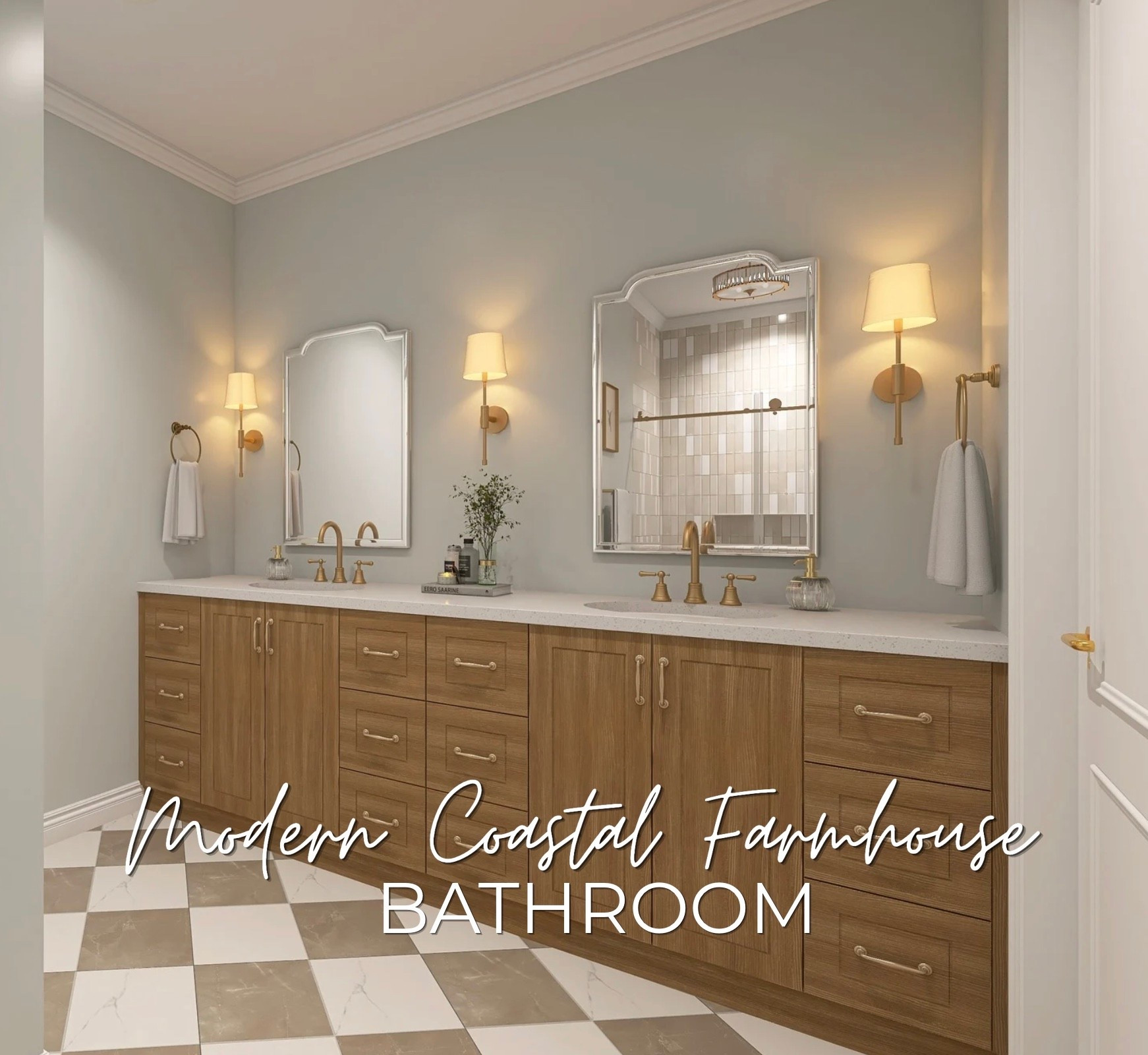 Designed by Brandy
Modern Farmhouse Coastal  Bathroom 

#LTKmomlife #LTKHome #LTKSeasonal