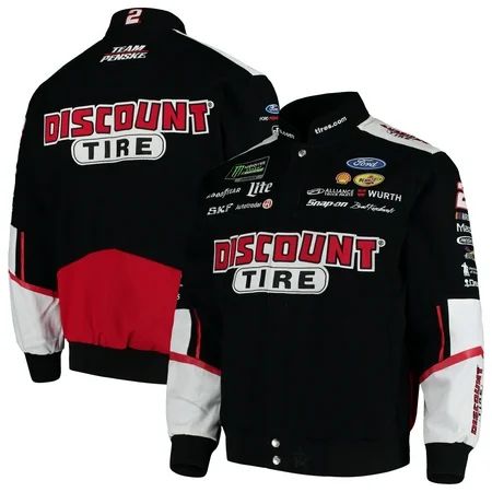 Brad Keselowski JH Design Discount Tire Full-Snap Twill Uniform Jacket - Black/Red | Walmart (US)