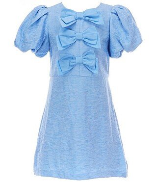 GB Social Big Girls Bow Front Bubble Sleeve Dress | Dillard's | Dillard's