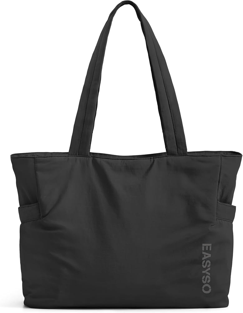 Large Tote Bag for Women with Zipper, Gym Tote with Compartments Yoga Mat Strap, Lightweight for ... | Amazon (US)
