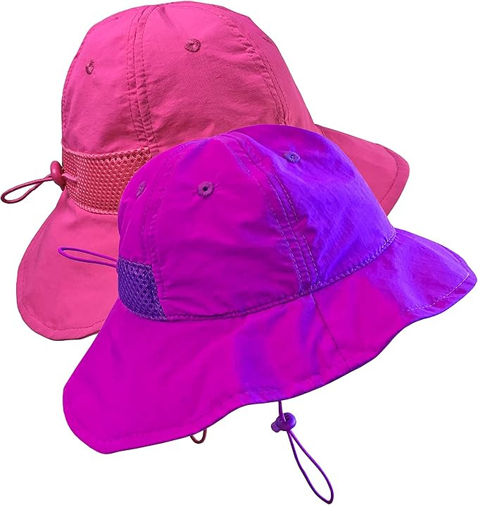 N'Ice Caps Kids Sun Hats 2-Pack UPF 50+ UV Protection Boys Girls Toddler Adjustable Mesh Lined | Amazon (US)