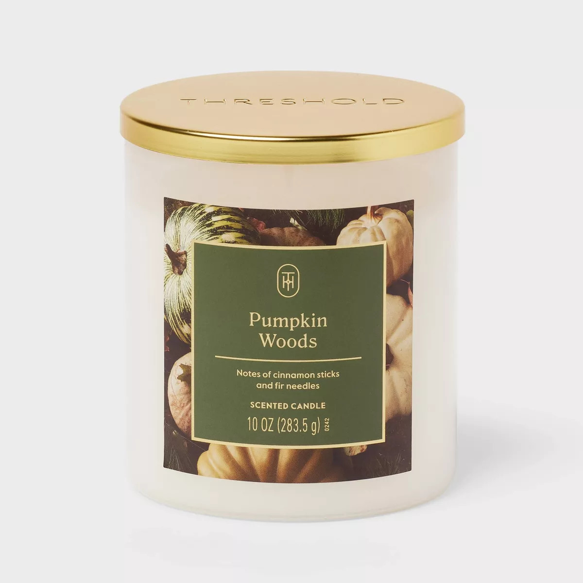 10oz Lidded White Glass Jar Candle Pumpkin Woods - Threshold™ | Target