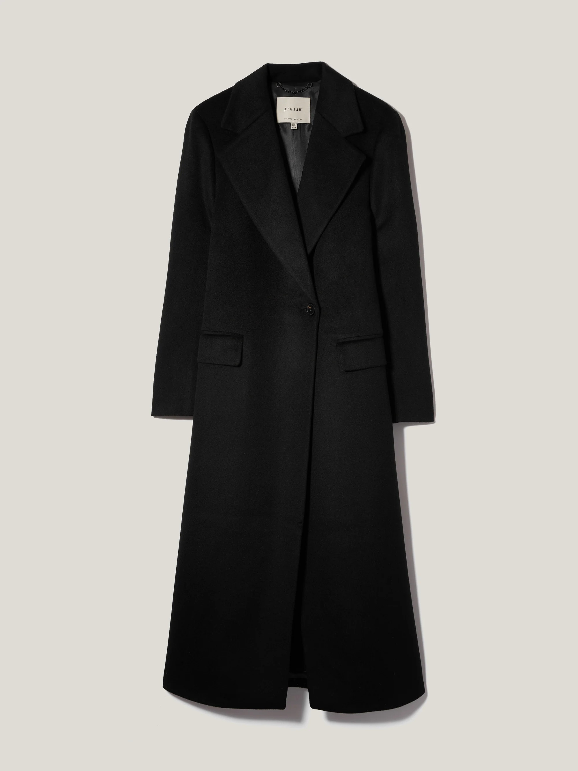Wool Maxi City Coat | Black | Jigsaw (UK)
