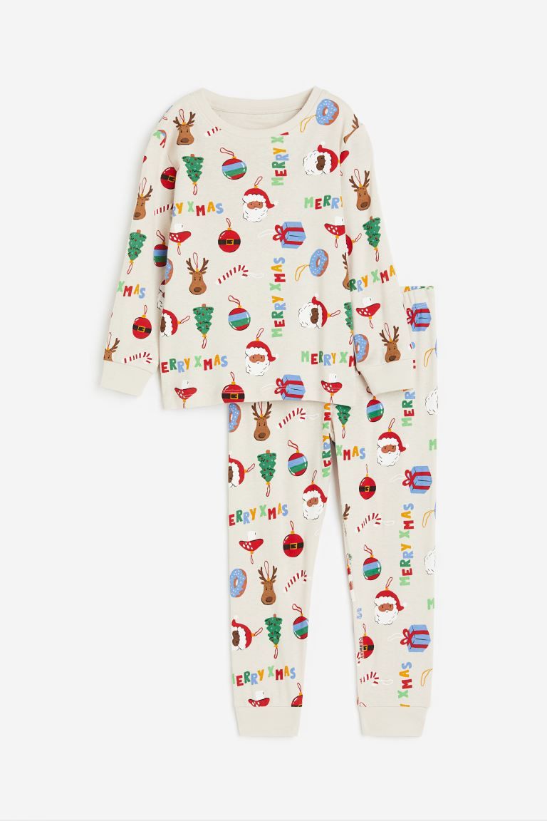 Pijama estampado de algodón - Beige claro/Estampado - NIÑOS | H&M ES | H&M (FR & ES & IT)