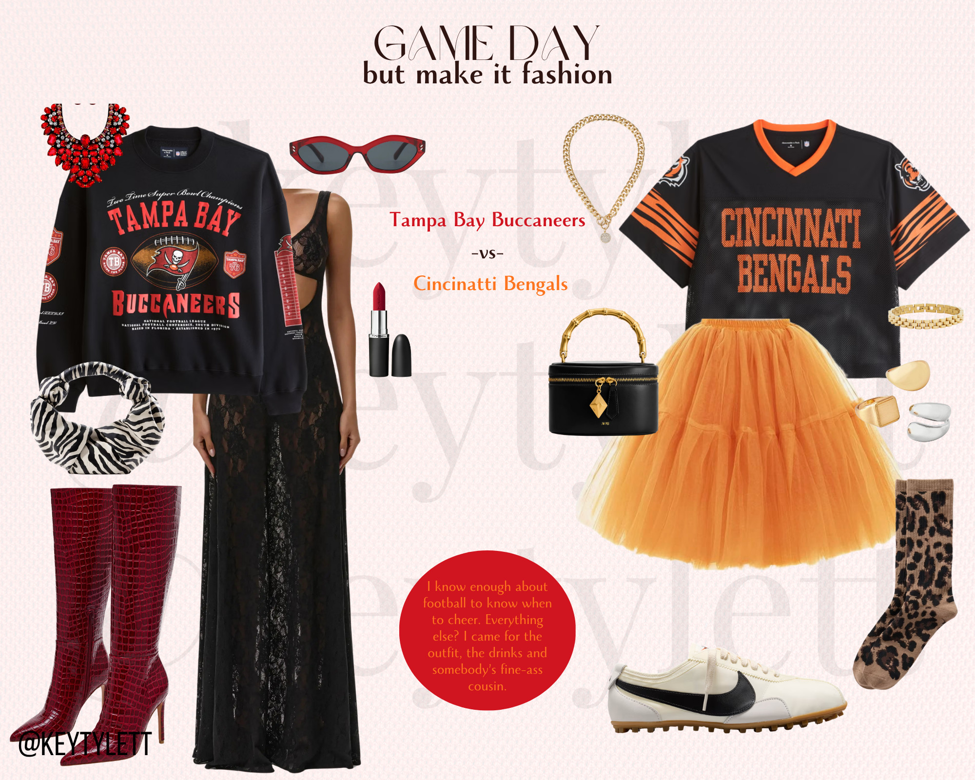Are you a Bucs or Bengals kinda girl?
Either way you can be dressed to the nines while you watch the gae with friends.
#footballseason #ootd #fallfashion #bootsforfall 

 #LTKootd #LTKSeasonal #LTKOver40