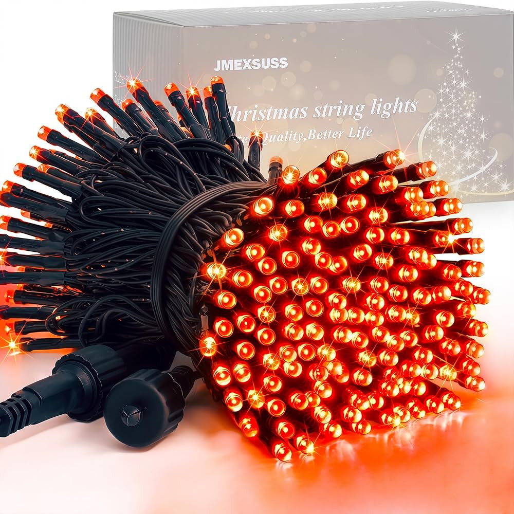 JMEXSUSS 200 LED Orange Halloween Lights Outdoor, 66ft Connectable Halloween String Lights Plug i... | Amazon (US)