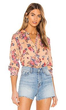 Free People Hold On To Me Printed Top in Coral from Revolve.com | Revolve Clothing (Global)