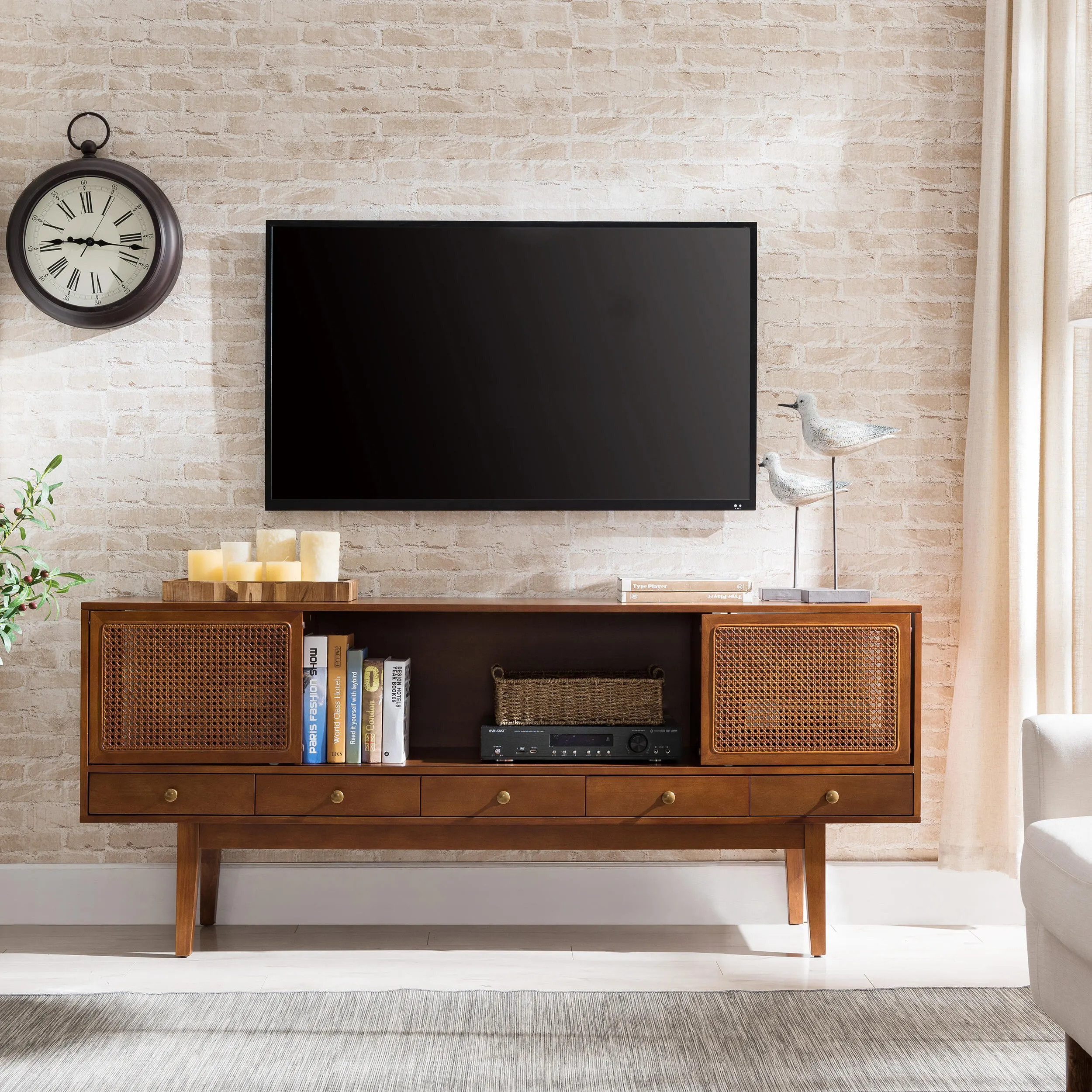 Southern Enterprises Furniture 70" Simms Media Center | Ashley | Ashley