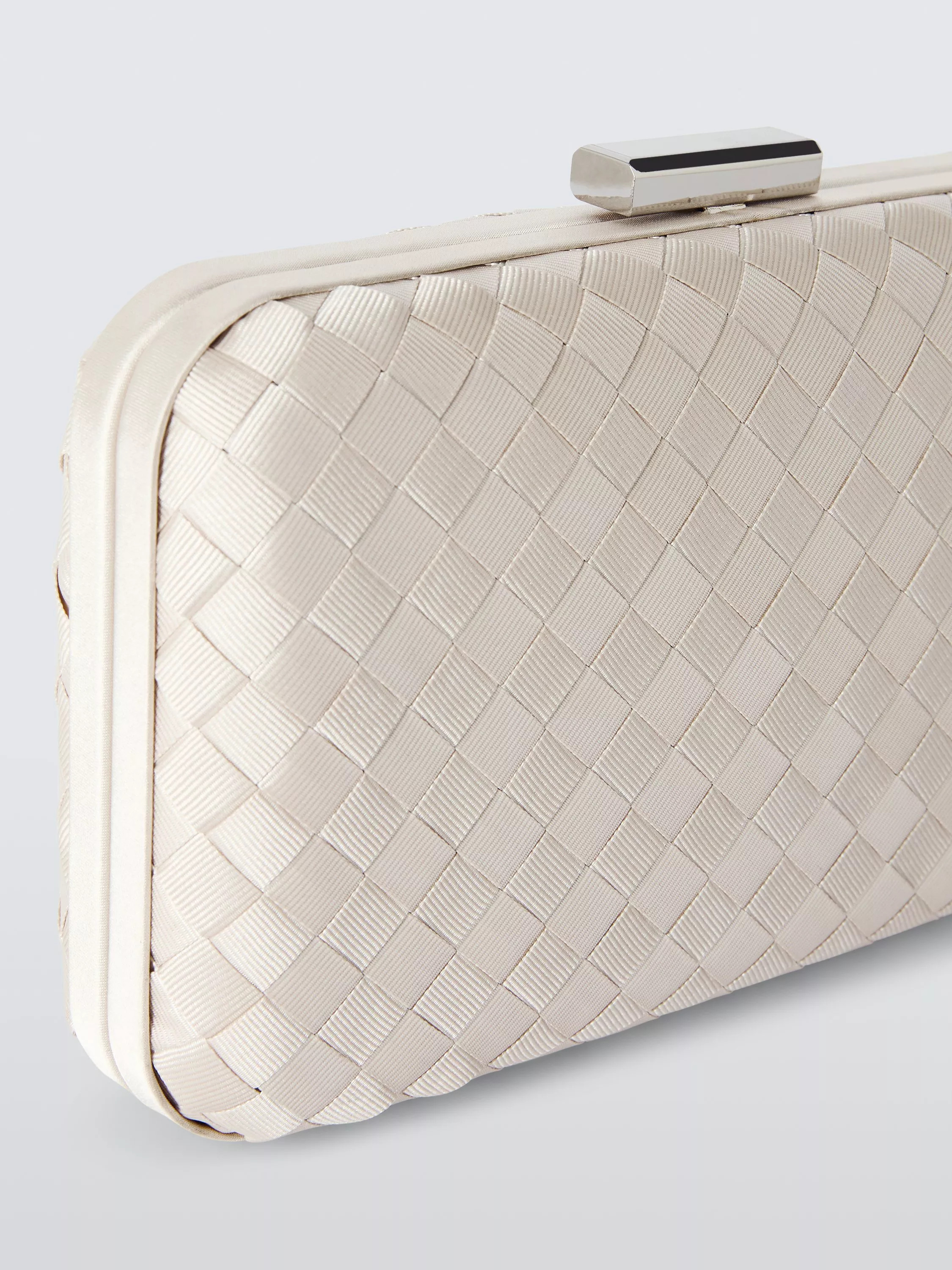 Stella Grossgrain Weave Clutch Bag, Ivory | John Lewis (UK)