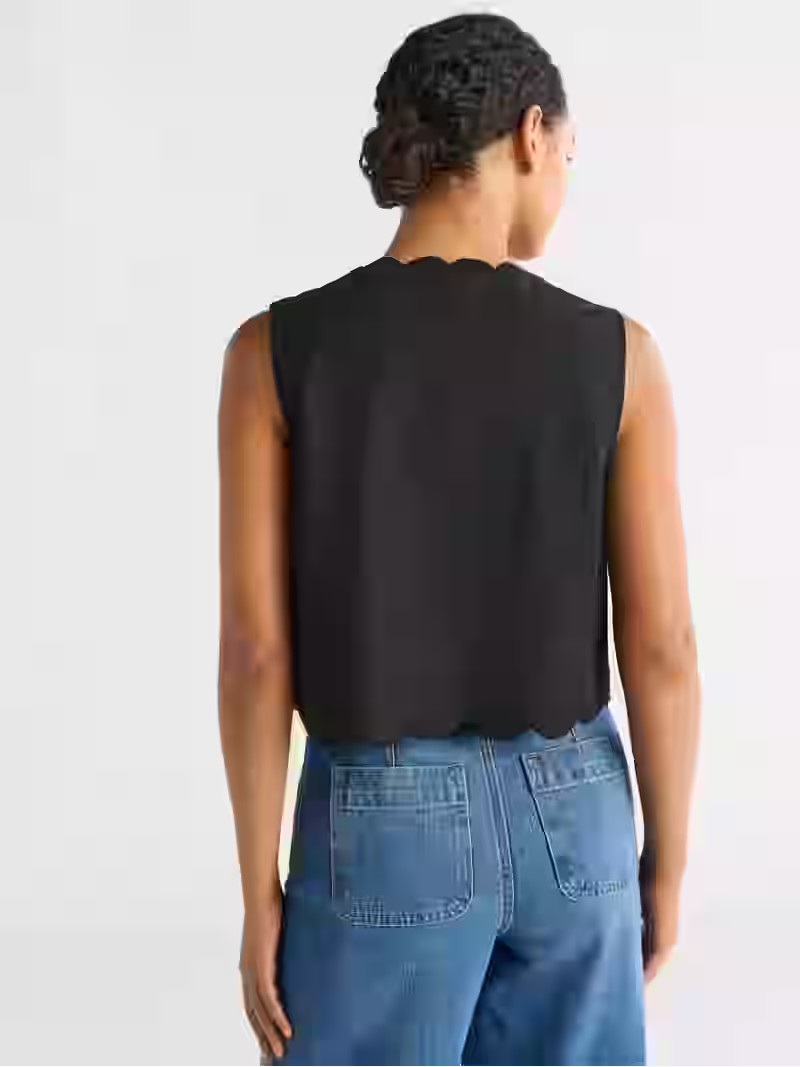 Free Assembly Women's and Women's Plus Cropped Tie Front Embroidered Cotton Top, Sizes XS-4X | Walmart (US)