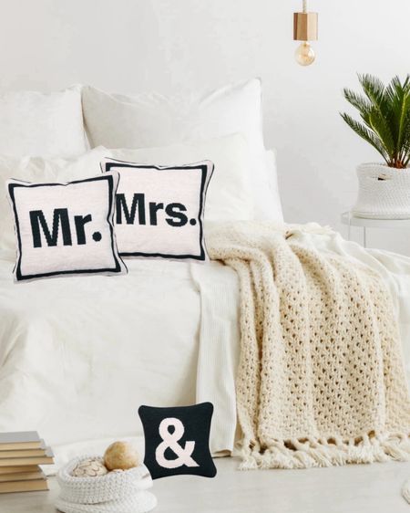 Mr. & Mrs. throw pillows for the bedroom, living room or guest room. Wedding gift idea.

#LTKfamily #LTKwedding #LTKhome