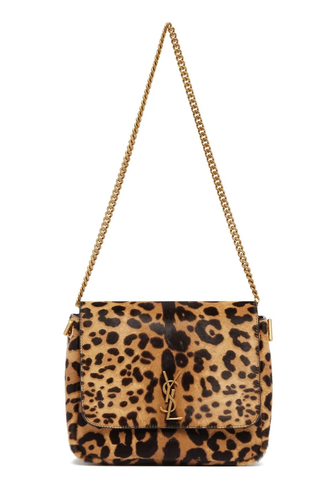 Saint Laurent Leopard Patterned Logo Plaque Shoulder Bag | Cettire Global