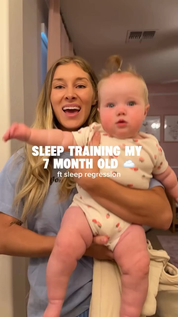 Anyone else struggling with a 7 month sleep regression?! The constant battle between going in and rocking them to sleep or breaking the habit… and I know it’s best (for us) to continue with our training! Even through she fell asleep on me this time doesn’t mean that next time won’t work!! We got this mamas 💛☁️✨🧸

#sleepregression #sleeptraining #sleeptrain #momtips #7monthsold