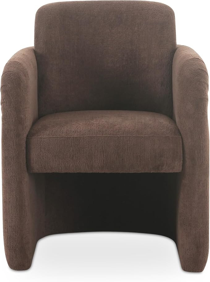 Amara Dining Chair, English Roll with Pleated Details, Polyester Upholstery, Plywood Frame, Dark ... | Amazon (US)