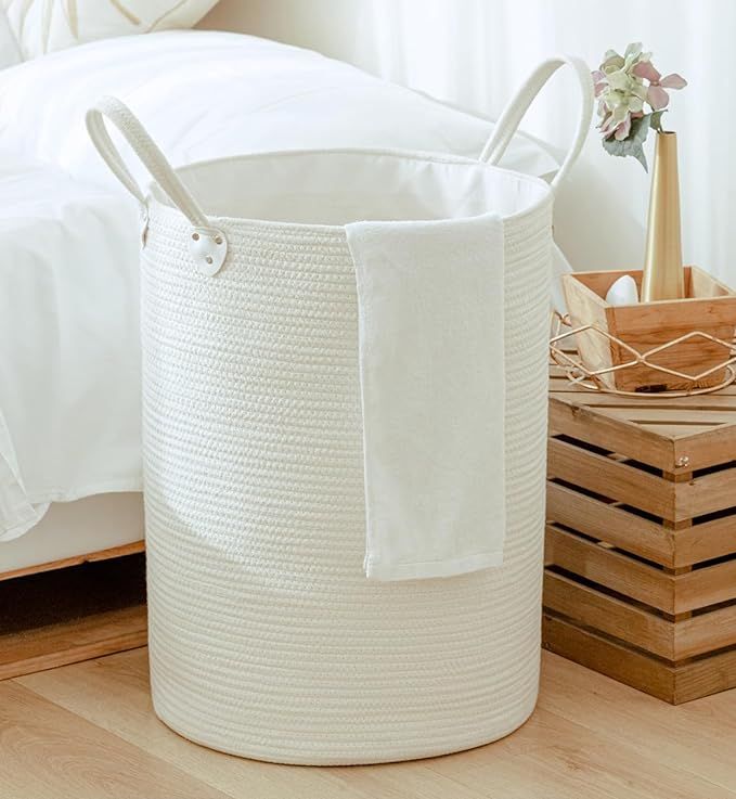 72L Large Woven Laundry Basket,Blanket Basket Tall Wicker Laundry Baskets for Clothes,Toys,Pillow... | Amazon (US)