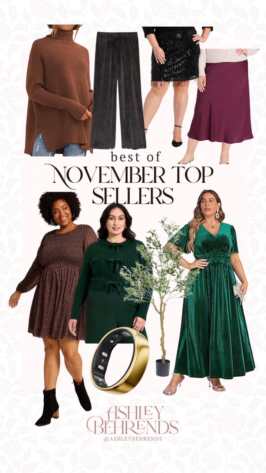 Christmas is here (almost) and these November bestsellers were perfect for the cooler weather, holiday parties and the perfect gift! 
Gorgeous green maxi dress for the holidays, olive plant that looks real, super comfy oversized sweater and a step counting ring from Amazon; sequin skirt and bow cardigan from Target, leopard dress from Maurices and wide leg velvet look pants and satin skirt from Old Navy. 

#LTKHoliday #LTKPlusSize #LTKFindsUnder50