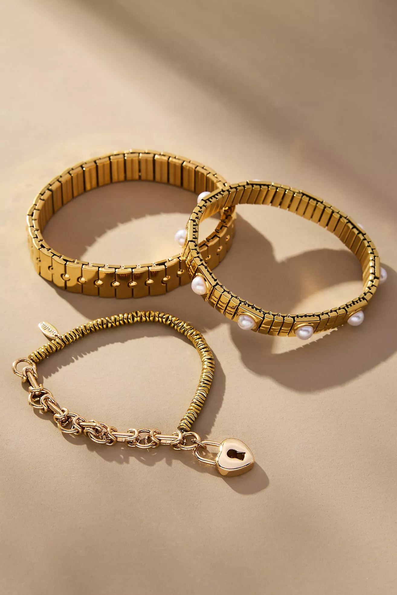 Mixed Beaded Stretch Bracelets, Set of 3 | Anthropologie (US)