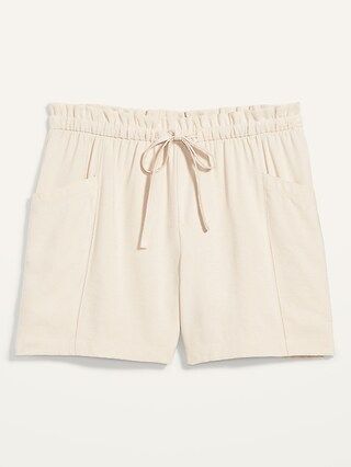 High-Waisted Soft-Twill Utility Shorts for Women -- 5-inch inseam | Old Navy (US)