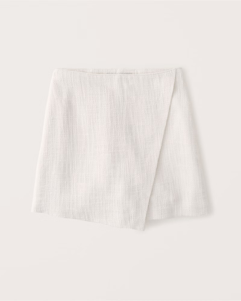 Women's Tweed Wrap Mini Skort | Women's Bottoms | Abercrombie.com | Abercrombie & Fitch (US)