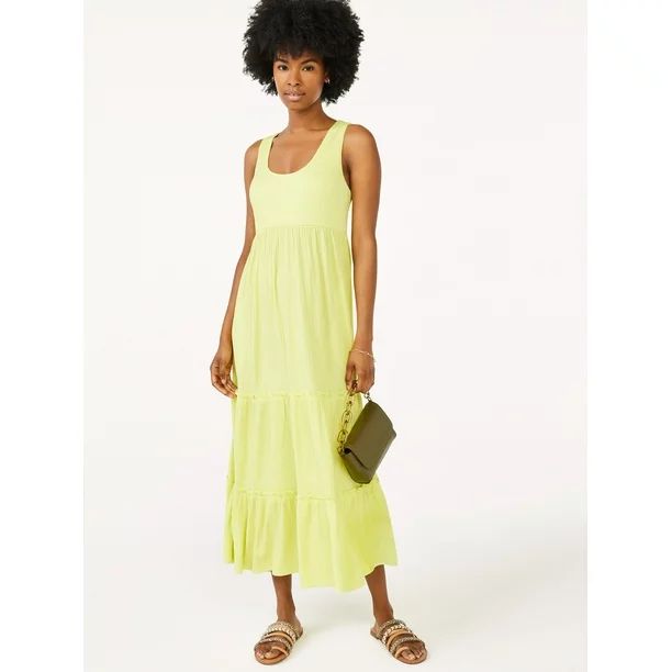 Scoop Women's Sleeveless Tiered Midi Sundress | Walmart (US)