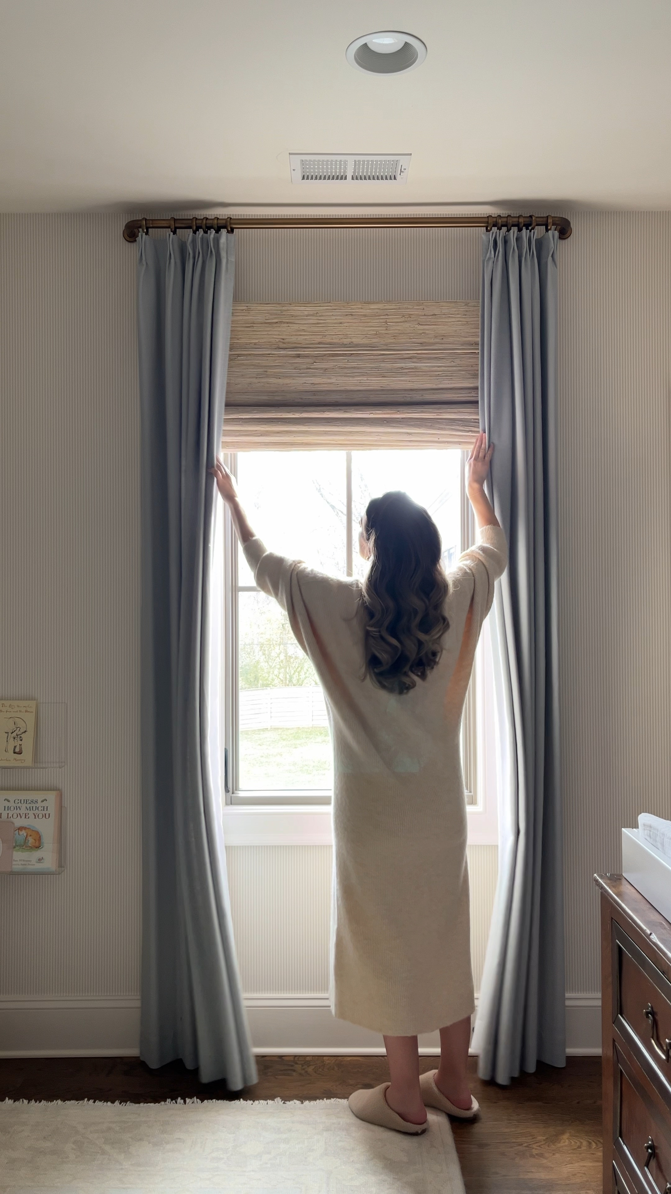 Nothing like new window coverings to freshen up a room 
linen drapes bamboo roman shades 

#LTKHome #LTKBaby