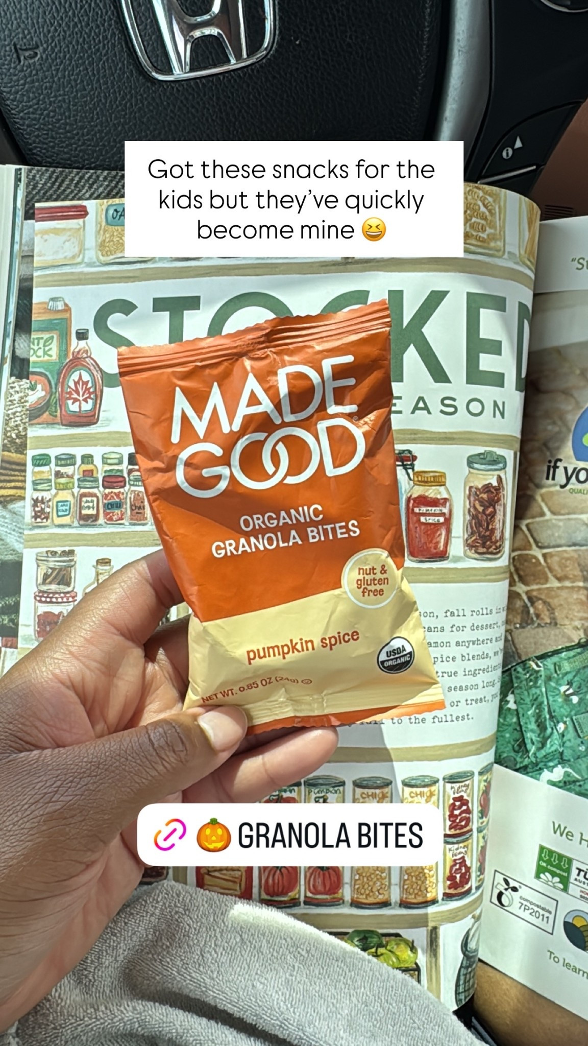 Got these snacks for the kids but they’ve quickly become mine 😆

Pumpkin spice snacks for kids!
