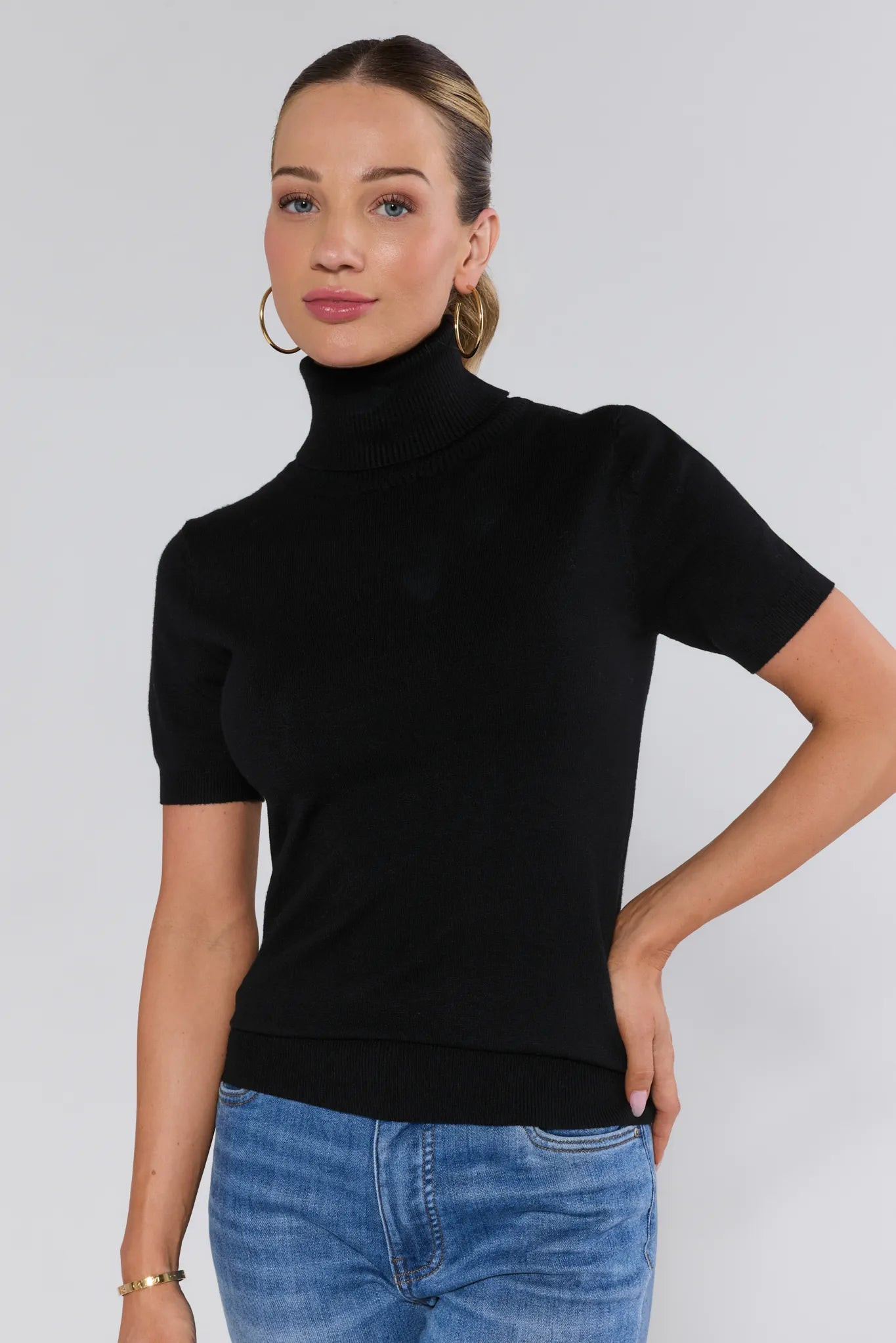 Adrian Black Turtleneck Sweater | Avara