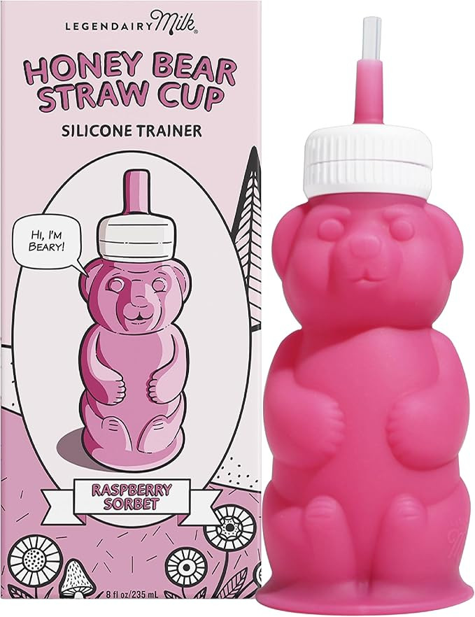 Legendairy Milk Honey Bear Straw Cup Silicone for Babies (Pink), 8 oz. Dishwasher Safe, Food Grad... | Amazon (US)
